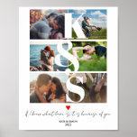 Couples Initial Photo Collage Custom Text LOVE Poster<br><div class="desc">Couples Initial Photo Collage Custom Text LOVE</div>