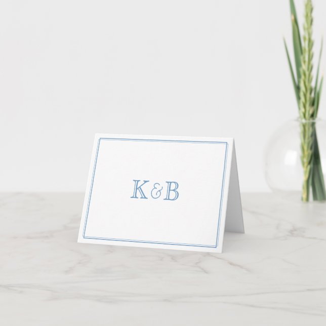 Couple's Initials Newlyweds Wedding Stationery Note Card (Front)