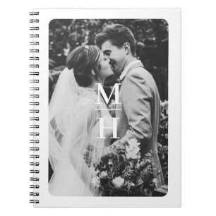 Couples Initials Retro Photo Monogram Notebook