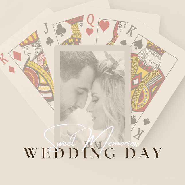 Couples Initials Retro Photo Monogram Playing Card (Creator Uploaded)
