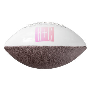 Couple's Initials Subtle Pink Gradation Football