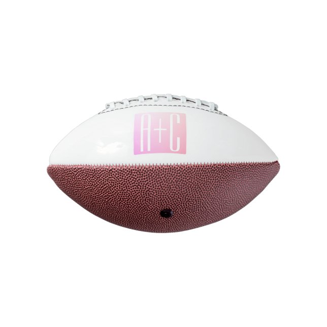 Couple's Initials | Subtle Pink Gradation Football (Rotated 270)