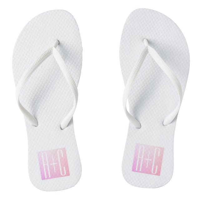 Couple's Initials | Subtle Pink Gradation Jandals (Footbed)
