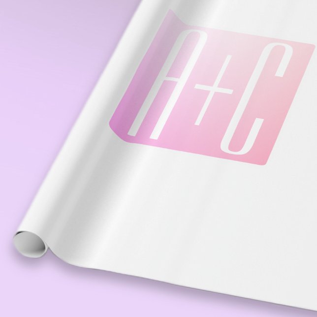 Couple's Initials | Subtle Pink Gradation Wrapping Paper (Creator Uploaded)