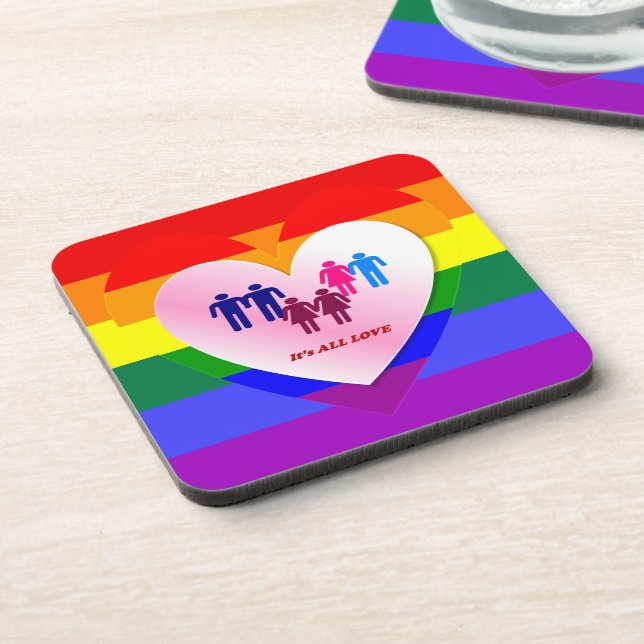 Couples Inside the All Love Pride Heart Coaster (Left Side)