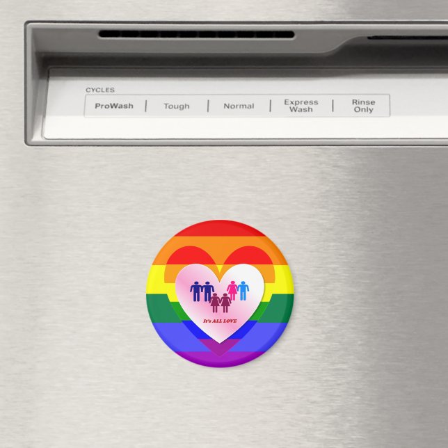 Couples Inside the All Love Pride Heart Magnet (In Situ (Dishwasher))