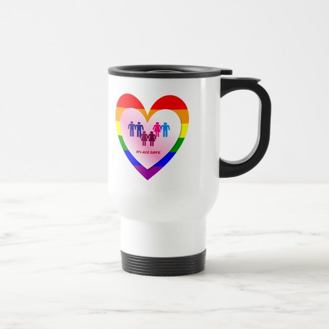 Couples Inside the All Love Pride Heart Travel Mug (Right)