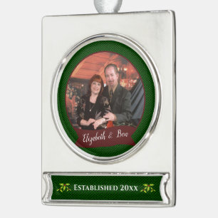 Couples Keepsake  Silver Plated Banner Ornament