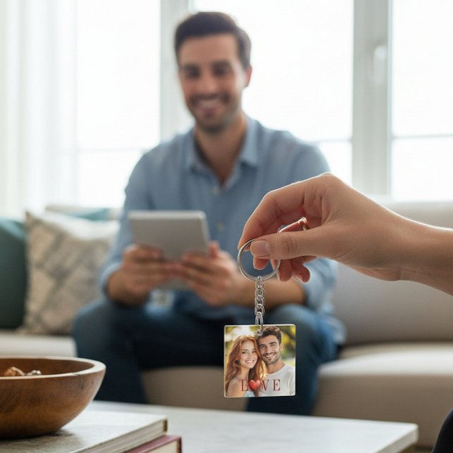 Couple's Love Heart Photo Keychain (Creator Uploaded)