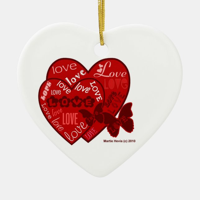 Couple's Love (Personalise) - Heart Ornament (Front)