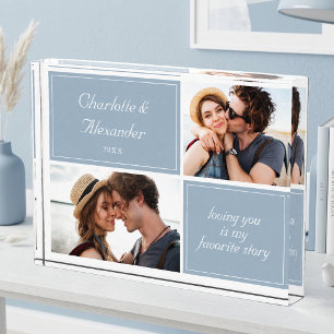 Couples Love Quote Stylish Two Photo Block