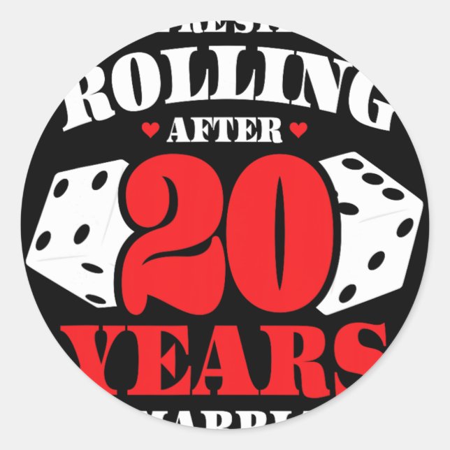 Couples Married 20 Years - Funny 20th Wedding Anni Classic Round Sticker (Front)