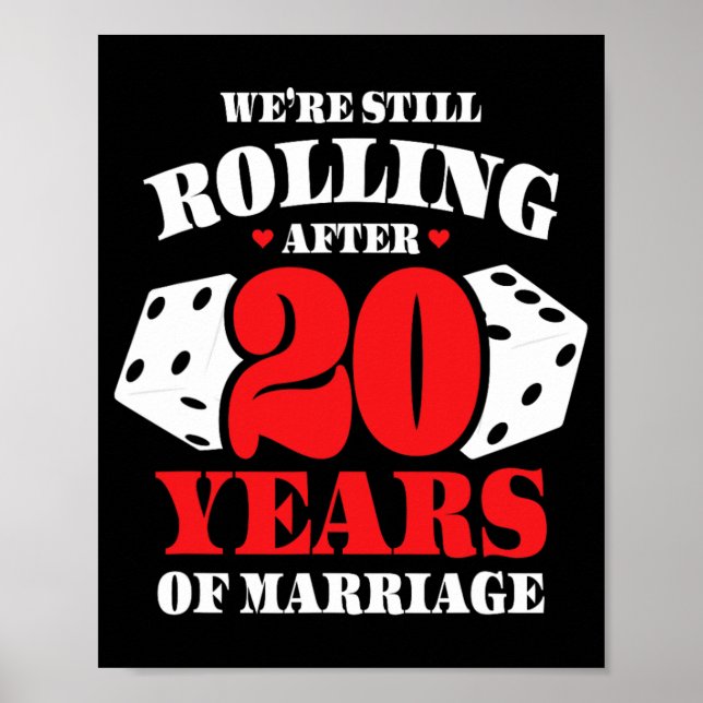 Couples Married 20 Years - Funny 20th Wedding Anni Poster (Front)