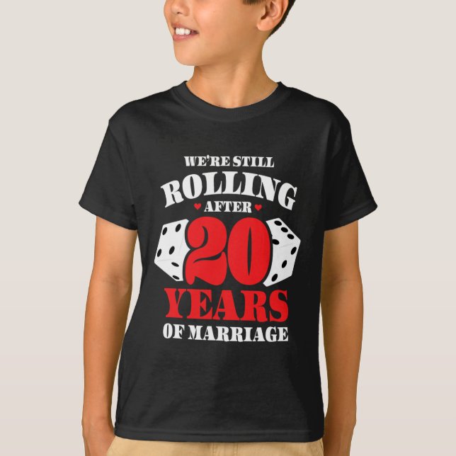Couples Married 20 Years - Funny 20th Wedding Anni T-Shirt (Front)