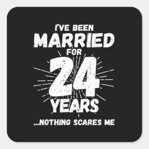 Couples Married 24 Years Funny 24th Anniversary Square Sticker