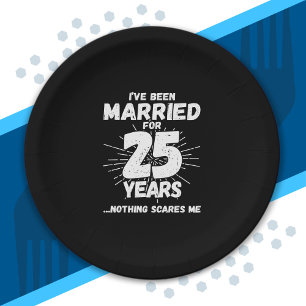 Couples Married 25 Years Funny 25th Anniversary Paper Plate