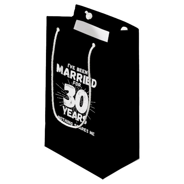 Couples Married 30 Years Funny 30th Anniversary Small Gift Bag (Front Angled)