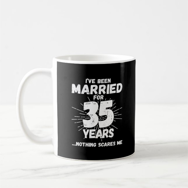 Couples Married 35 Years Funny 35th Anniversary Coffee Mug (Left)