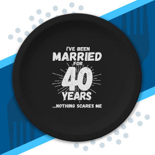 Couples Married 40 Years Funny 40th Anniversary Paper Plate