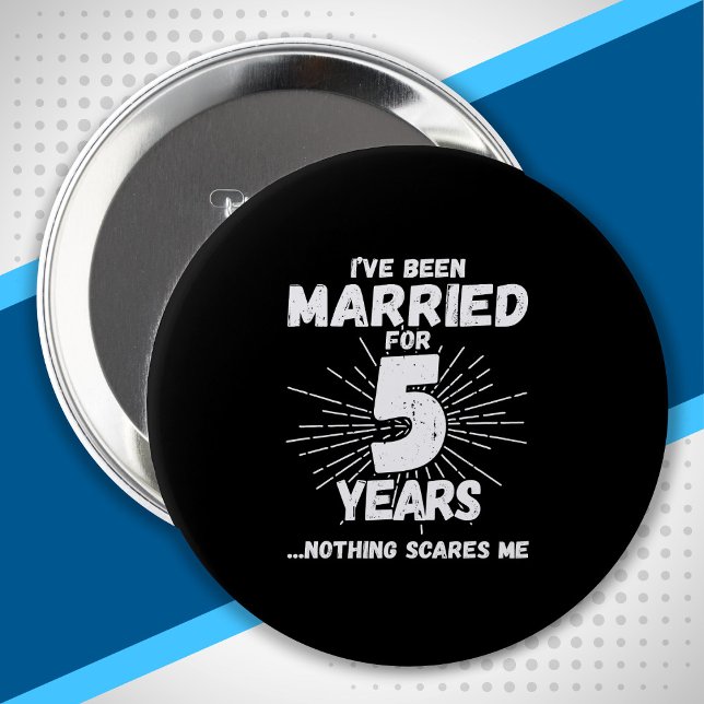 Couples Married 5 Years Funny 5th Anniversary 10 Cm Round Badge (Creator Uploaded)