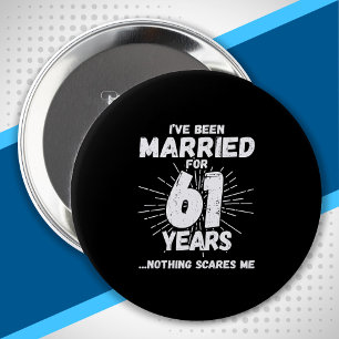 Couples Married 61 Years - Funny 61st Anniversary 10 Cm Round Badge
