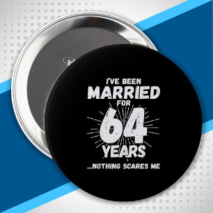 Couples Married 64 Years - Funny 64th Anniversary 10 Cm Round Badge