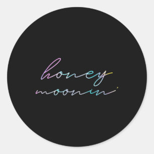 Couples Married Matching Honeymoon Vacation Honey Classic Round Sticker