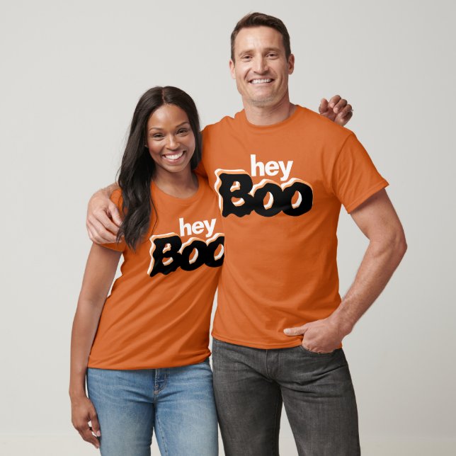 Couples Matching Hey Boo Halloween Costume T-Shirt (Unisex)