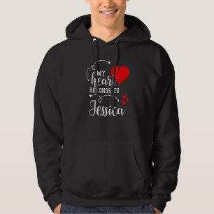 Couples Matching My Heart Belong to Jessica My Lov Hoodie