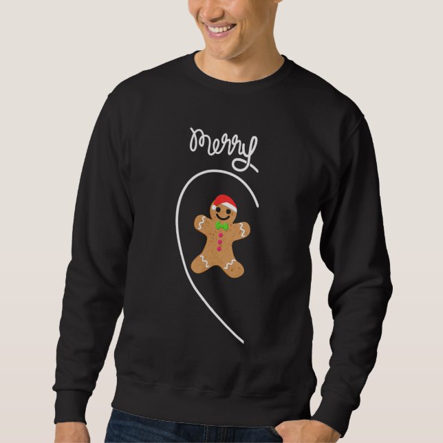 Couples Merry Christmas Gingerbread Boy Funny Matc Sweatshirt (Front)
