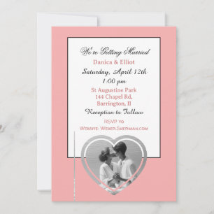 Couple's Minimalist Photo Elegant Wedding Invitati Invitation