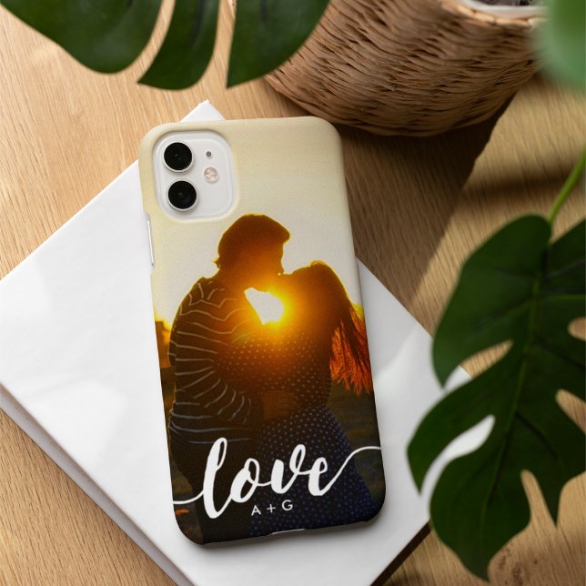 Couples Monogram LOVE Custom Photo Case-Mate iPhone Case (Creator Uploaded)