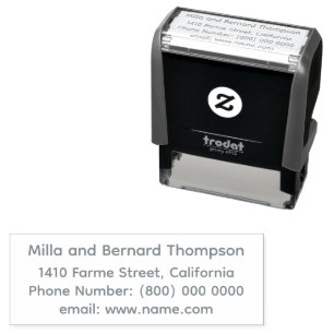 Couple's Name and Address Information Self-inking Stamp