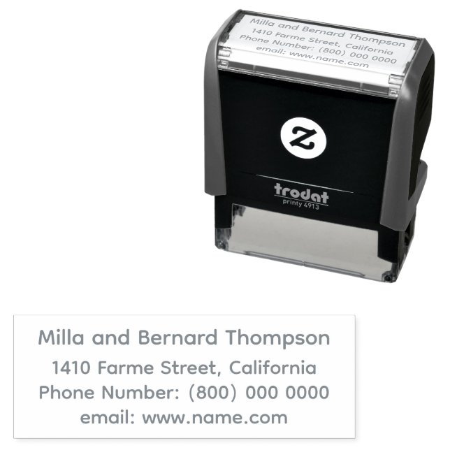 Couple's Name and Address Information Self-inking Stamp (In Situ)