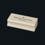 Couples Name Heart Date Wood  Favour Stamp<br><div class="desc">Couples rubber stamp with small heart and date. Perfect for stamping tags,  bags,  favour gifts and more. Designed by Kimberly Brett.</div>