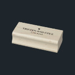 Couples Name Heart Date Wood  Favour Stamp<br><div class="desc">Couples rubber stamp with small heart and date. Perfect for stamping tags,  bags,  favour gifts and more. Designed by Kimberly Brett.</div>