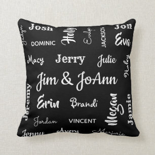 Couples Name w/Children & Grandchildren Names Cushion