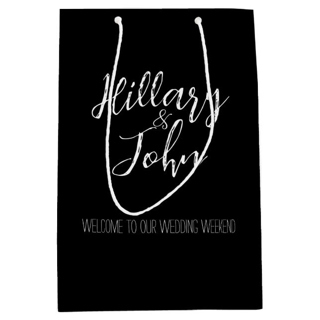 Couple's Name Wedding Welcome Bags (Front)