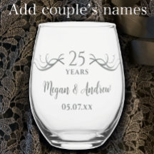 Couples Names 25th Wedding Anniversary Gift