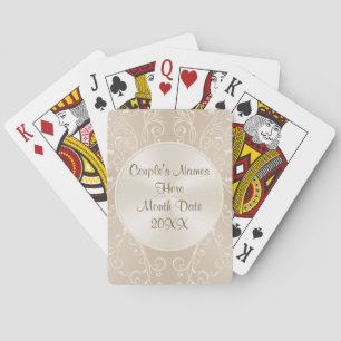 Couple's Names and Date Anniversary Wedding Playing Cards