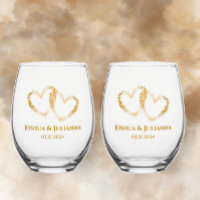 Couples Names Elegant Golden Intertwined Hearts