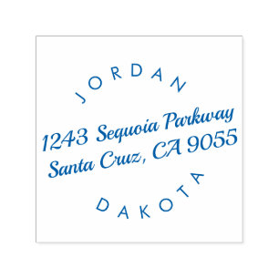 Couple's Names Modern Script Return Address Self-inking Stamp