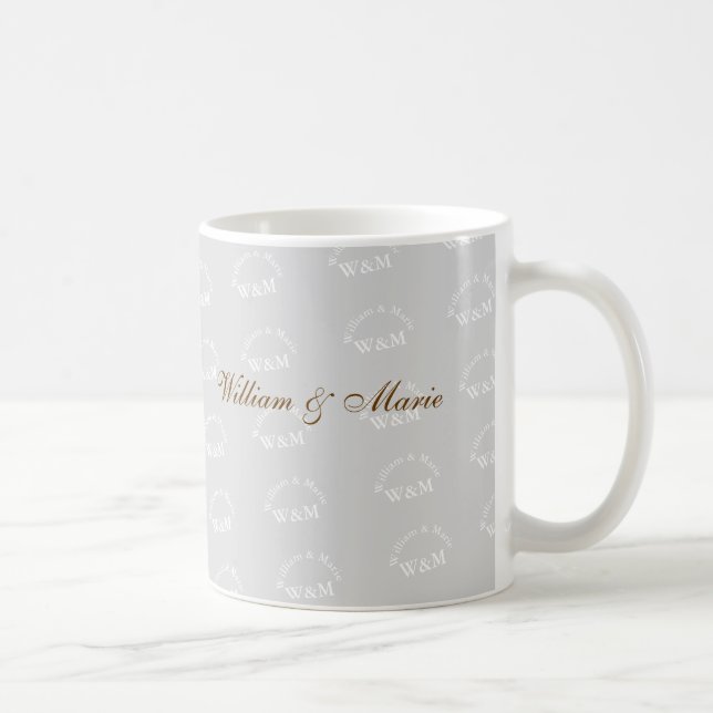 couples names pattern - Mr. and Mrs. personalised Coffee Mug (Right)