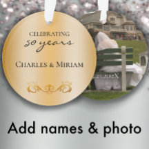 Couple's Names Photo 50th Wedding Anniversary Gift
