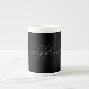 Couples Names & Surname Monogram Bone China Mug