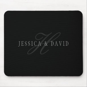 Couples Names & Surname Monogram Mouse Pad