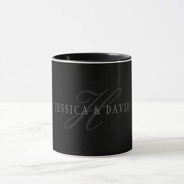 Couples Names & Surname Monogram Mug (Center)
