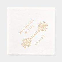 Couple's Names Unique Modern Elegant Wedding Gold