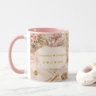Couples Names Wedding/Anniversary Elegant Wedding Mug