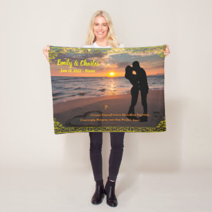 Couples, or Wedding Wall Decor Fleece Blanket